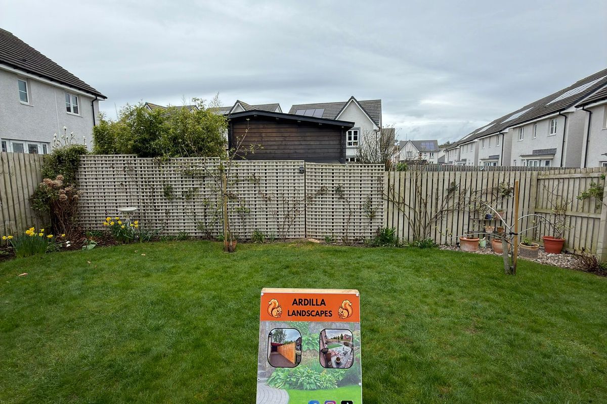 Cleared garden lawn after tree removal by Ardilla Landscapes