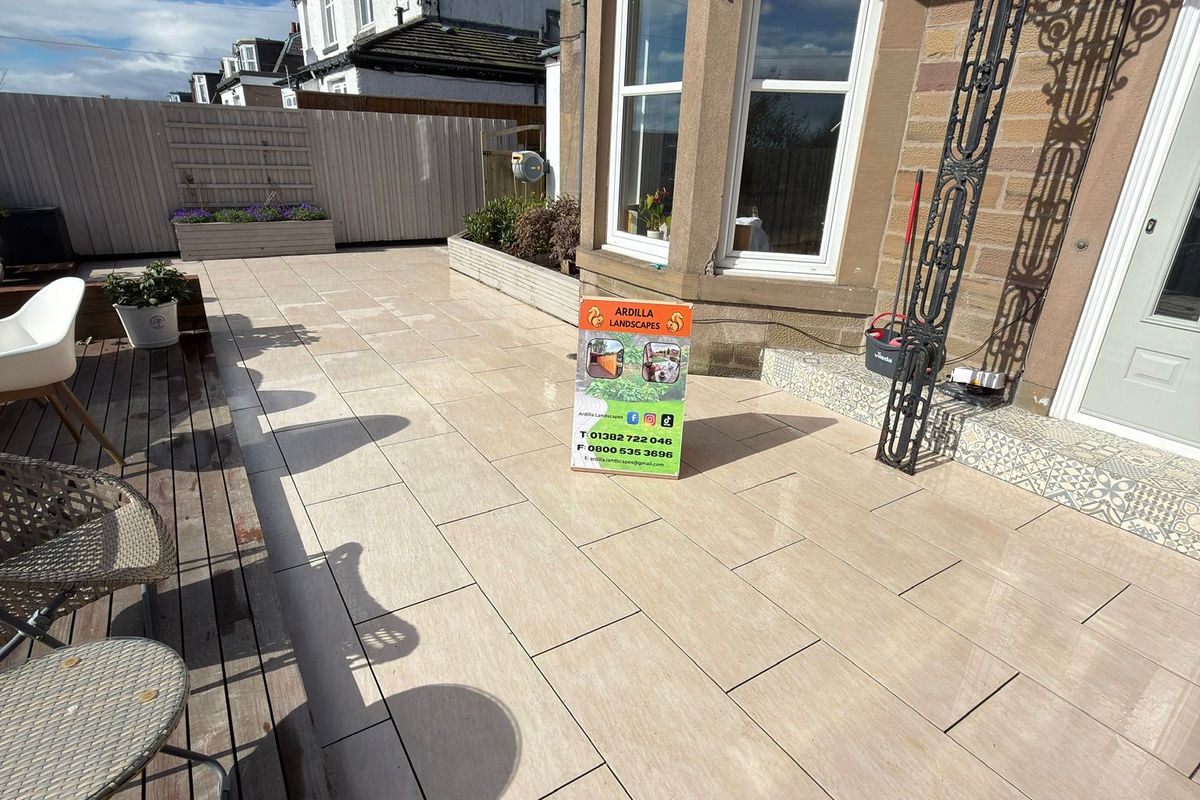 Cleaned porcelain patio by Ardilla Landscapes