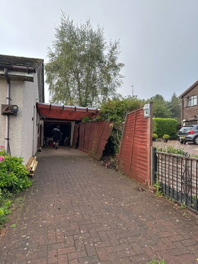 Before: Driveway fencing installation, Dundee