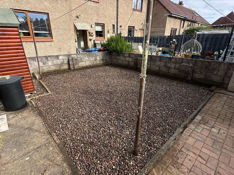Rear Garden Gravel Conversion by Ardilla Landscapes in Dundee